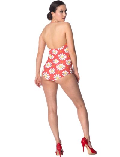 Crazy Daisy Swimsuit Red