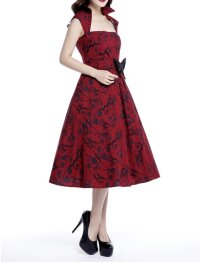 Belted Pleat Dress Red
