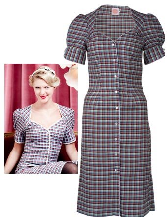 40s dress checked