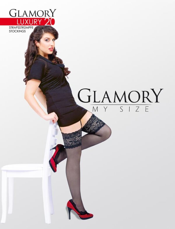 Glamory Luxury 20 Spitzenstrümpfe Schwarz