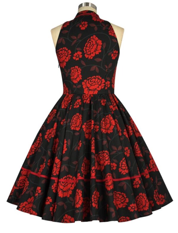 Sweetheart Vintage Kleid Schwarz Rot