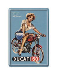 Ducati Pin Up Blechpostkarte