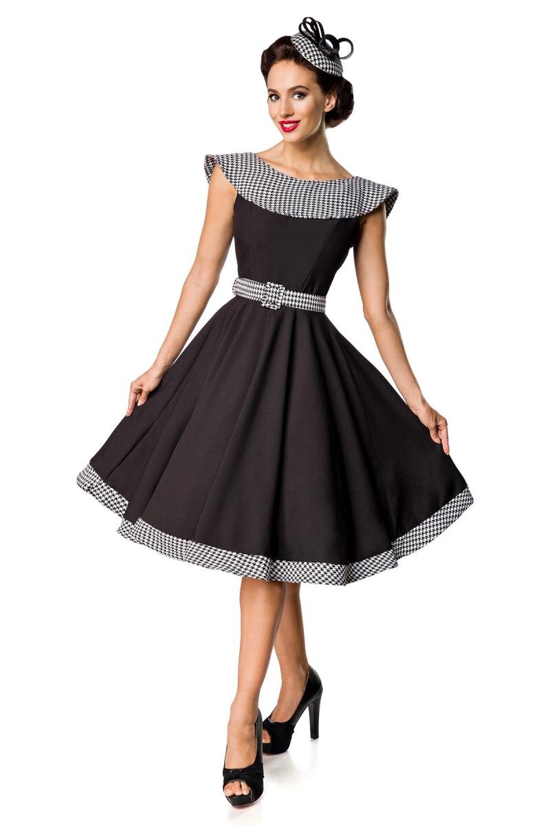 Kleid Schwarz günstig Kaufen-Ärmelfreies Swingkleid Schwarz-Weiß. Ärmelfreies Swingkleid Schwarz-Weiß . 