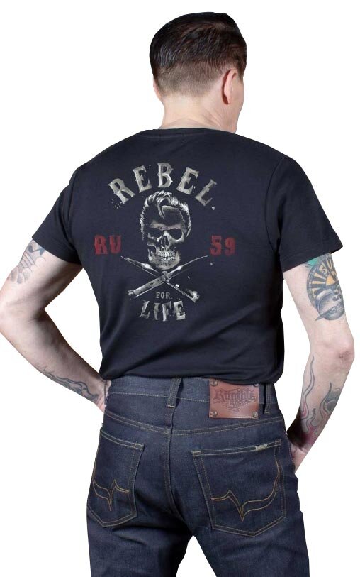 Rebel günstig Kaufen-Rebel for life T-Shirt. Rebel for life T-Shirt . 