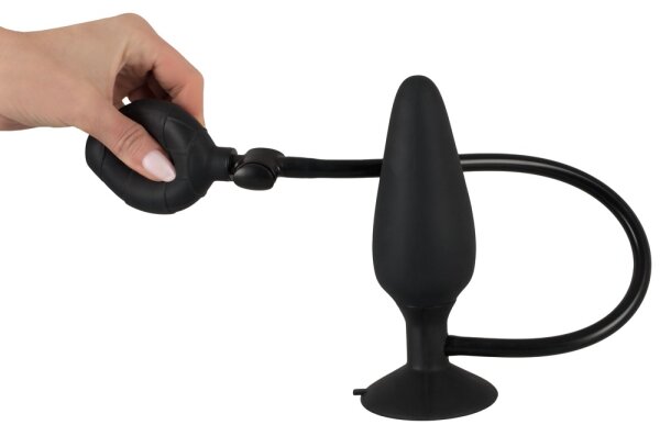 True Black Inflatable Butt Plug