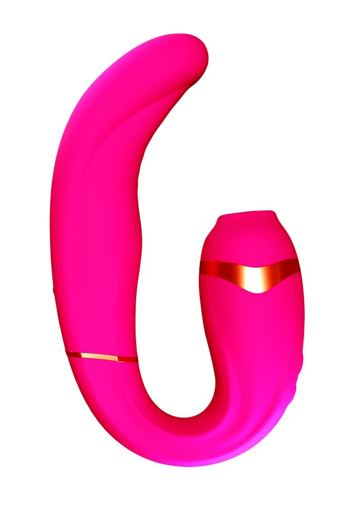 Vibrator günstig Kaufen-Flexibler G-Punkt-Vibrator mit Klitoris-Sauger. Flexibler G-Punkt-Vibrator mit Klitoris-Sauger . 