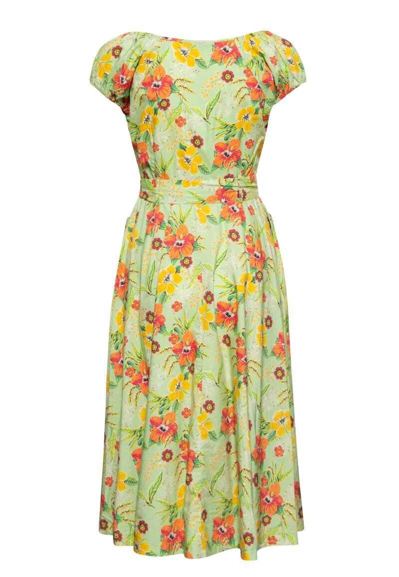 HIBISKUS günstig Kaufen-Swing-Kleid mit Hibiskus-Muster Mint. Swing-Kleid mit Hibiskus-Muster Mint . 