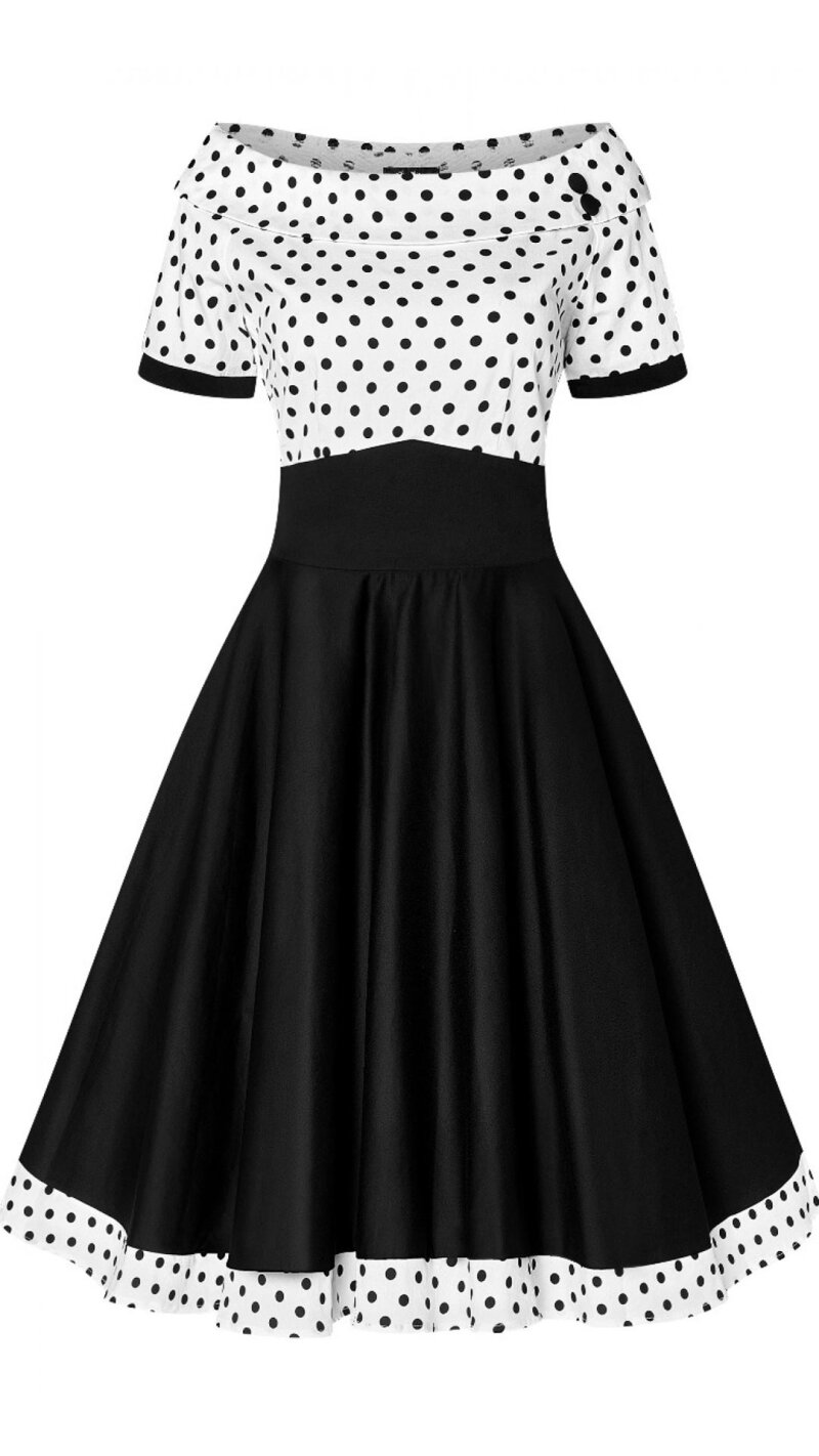 Kleid günstig Kaufen-Darlene Swing-Kleid mit Polka-Dots. Darlene Swing-Kleid mit Polka-Dots . 