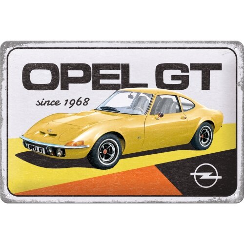 Blechschild Schild günstig Kaufen-Opel-GT Blechschild. Opel-GT Blechschild . 