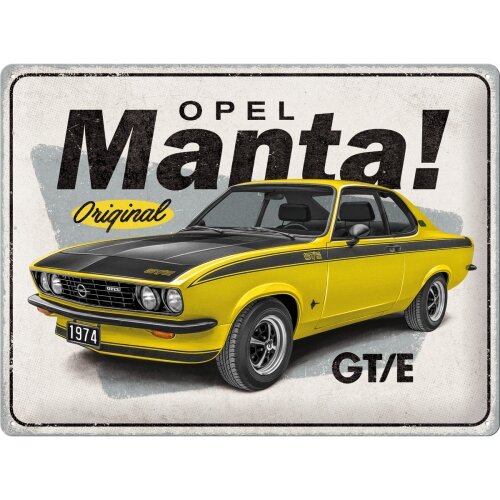 Blechschild Schild günstig Kaufen-Opel Manta GT/E Blechschild. Opel Manta GT/E Blechschild . 