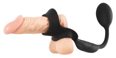 Hodenvibrator mit Penis- und Hodenring