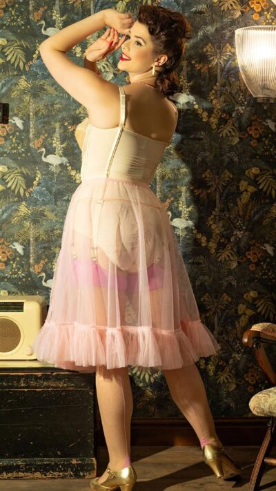 Sheer Frilly Petticoat Pink