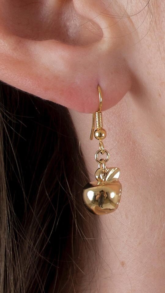 Ring Ohrringe günstig Kaufen-Apfel-Ohrringe Gold. Apfel-Ohrringe Gold . 
