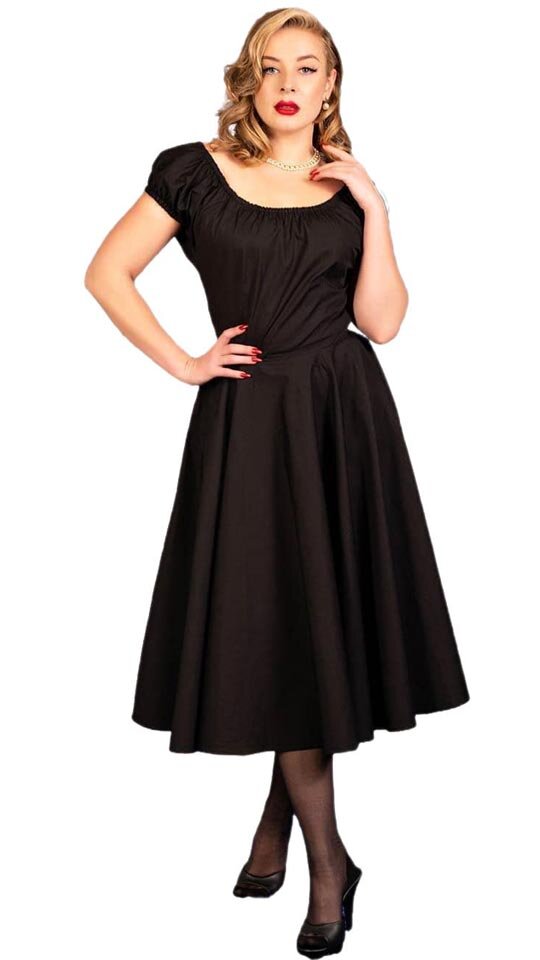ck 1 günstig Kaufen-1950s Black Bardot Dress. 1950s Black Bardot Dress . 