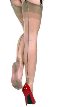 Nylons Havanna Heel haut mit schwarzer Naht 150 - 160 cm