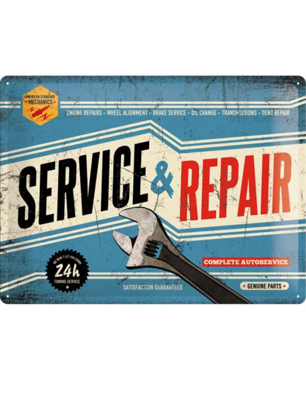 Service & Repair Blechschild